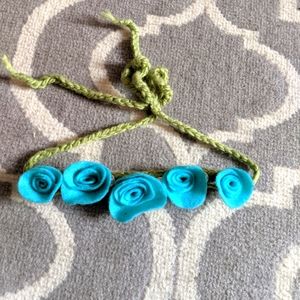 Handmade Blue Rose Headband
